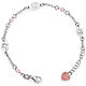 Amen bracelet with Our Lady and pink beads, sterling silver s1