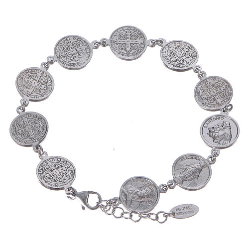 Amen bracelet with Saints medals in Sterling silver 1