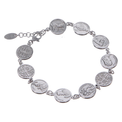 Amen bracelet with Saints medals in Sterling silver 2