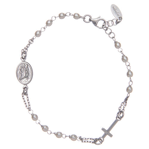 STOCK Bracelet AMEN Rosary Jubilee silver 925 strass, Rhodium finish 2