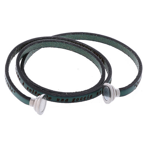 Pulsera AMEN frase Santa Madre Teresa de Calcuta ITALIANO verde 2