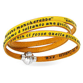 AMEN Bracelet Mother Teresa phrase ITALIAN, yellow