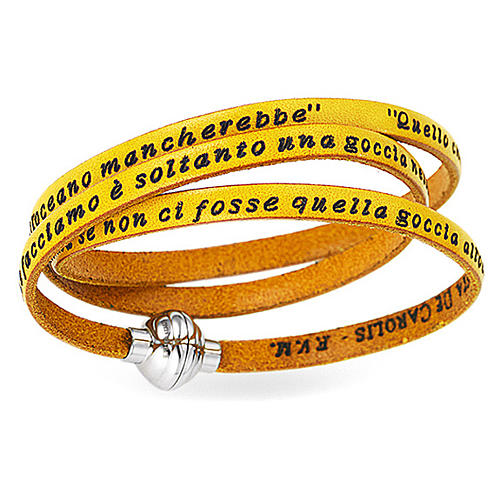 AMEN Bracelet Mother Teresa phrase ITALIAN, yellow 1