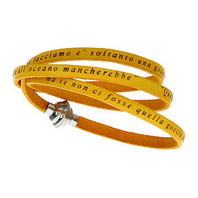 Bracelet AMEN phrase Mère Teresa de Calcutta ITA jaune