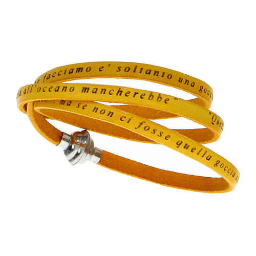 Bracelet AMEN phrase Mère Teresa de Calcutta ITA jaune 1