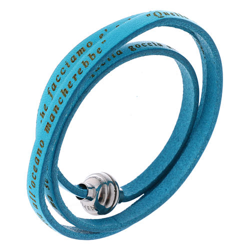AMEN Bracelet Mother Teresa phrase ITALIAN, turquoise 1