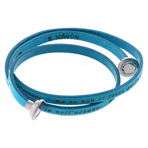 AMEN Bracelet Mother Teresa phrase ITALIAN, turquoise 2