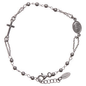 Pulsera rosario AMEN plata 925 acabado Rodio
