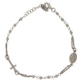 Pulseira terço AMEN prata 925 acab. ródio