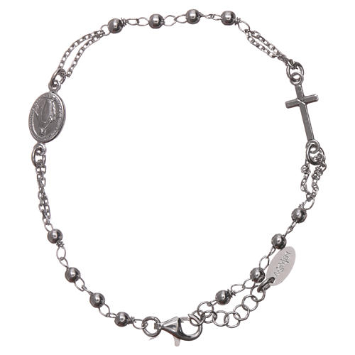 Rosary AMEN Bracelet rhodium-plated silver 925 | online sales on ...