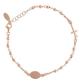 Zehner Armband AMEN Perlen rosa Silber 925