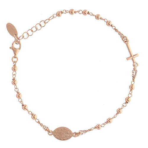 Zehner Armband AMEN Perlen rosa Silber 925 2