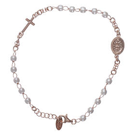 Bracelet chapelet AMEN Miraculeuse perles argent 925 fin. rosée