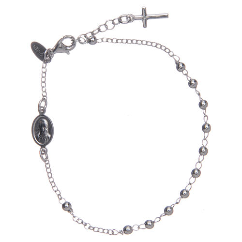 Zehner Armband AMEN Silber 925 Perlen mit Kreuz 2