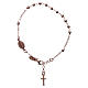 Bracciale rosario AMEN croce charm argento 925 fin. Rosè s1