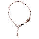 Bracciale rosario AMEN croce charm argento 925 fin. Rosè s2