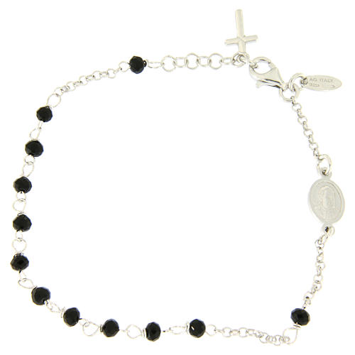 Bracciale rosario AMEN croce charm arg 925 cristalli fin. Rodio 2