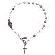 Pulsera rosario AMEN cruz charm perlas plata 925 acabado Rodio s2