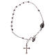 Bracciale rosario AMEN croce charm pavè arg 925 fin. Rodio s2