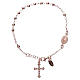 Bracelet chapelet AMEN croix charm pavé arg 925 rosé s1
