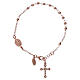 Bransoletka różaniec AMEN srebro 925 , krzyż charm pave, Rose s2