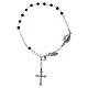 Bracciale rosario AMEN croce charm pavè crist ner arg 925 Rodio s2