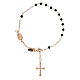 Bracciale rosario AMEN croce charm pavè crist ner arg 925 Rosè s2