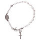 Pulsera rosario AMEN cruz charm perlas milagrosa plata Rodio s2
