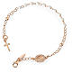 Bracelet chapelet AMEN croix charm pavé perles Miraculeuse arg rosé s1