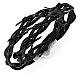 Bracciale AMEN Passione di Cristo pelle intrecciata Nero s1