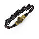 Bracelet AMEN Passion brown braided leather s1