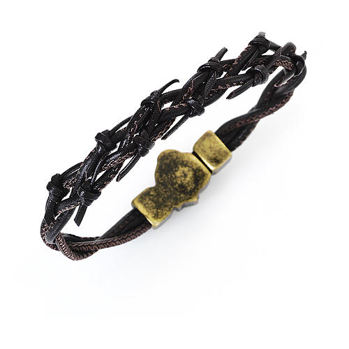 Pulsera AMEN Pasión cuero entrelazado Marrón 1