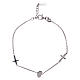 Sterlling silver AMEN Bracelet with Crosses and Heart Rhodium finish s1