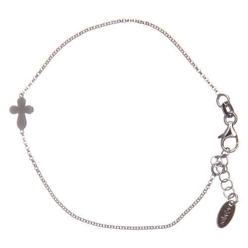 AMEN Bracelet rounded Cross silver 925 Rhodium finish | online sales on ...