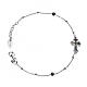 Bracelet AMEN Cross silver 925 mother-of-pearl gray, Rhodium finish s1