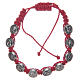 Bracelet AMEN Shamballa Padre Pio and Our Lady of Graces, red s1