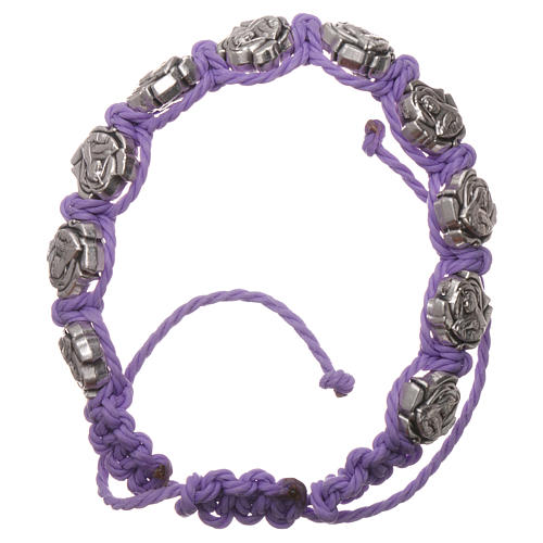 Bracelet AMEN Shamballa Sainte Rita violet 1