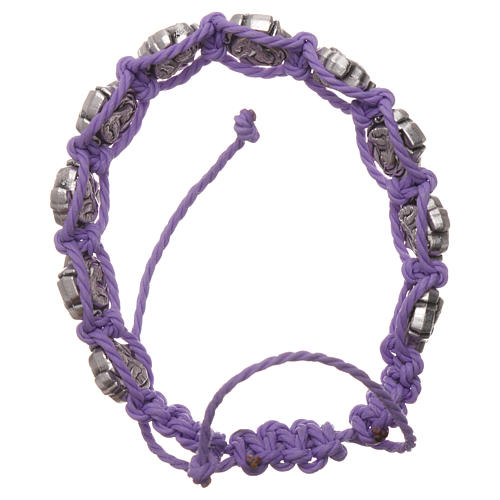 Bracelet AMEN Shamballa Sainte Rita violet 2