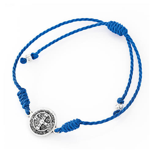 Saint Benedict AMEN blue bracelet  2