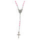 Rosary Necklace AMEN Junior pink glass pearls & silver 925 s1