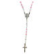 Rosary Necklace AMEN Junior pink glass pearls & silver 925 s2