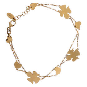 Pulseiras AMEN: Pulseira AMEN anjos e corações prata 925 ouro