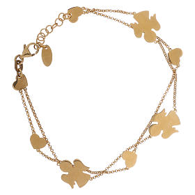 Pulseiras AMEN: Pulseira AMEN anjos e corações prata 925 ouro