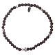 AMEN silver bracelet with 3 mm ebony beads finished in rhodium s1