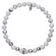 AMEN 925 sterling silver bracelet with white 5 mm halite beads s1