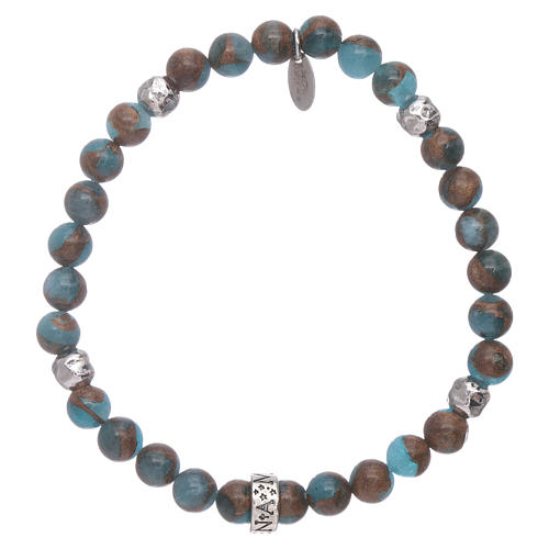 AMEN 925 sterling silver blue agate bracelet with bronzite veining 2