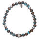 Pulseira AMEN ágata azul e nervura bronzite prata 925 s2