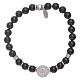 Bracciale AMEN argento 925 San Benedetto e perline onice uomo s1