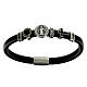 AMEN Saint Benedict leather bracelet with bronze charms s1