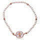 Bracciale AMEN medaglietta croce madreperla argento 925 rosè s1